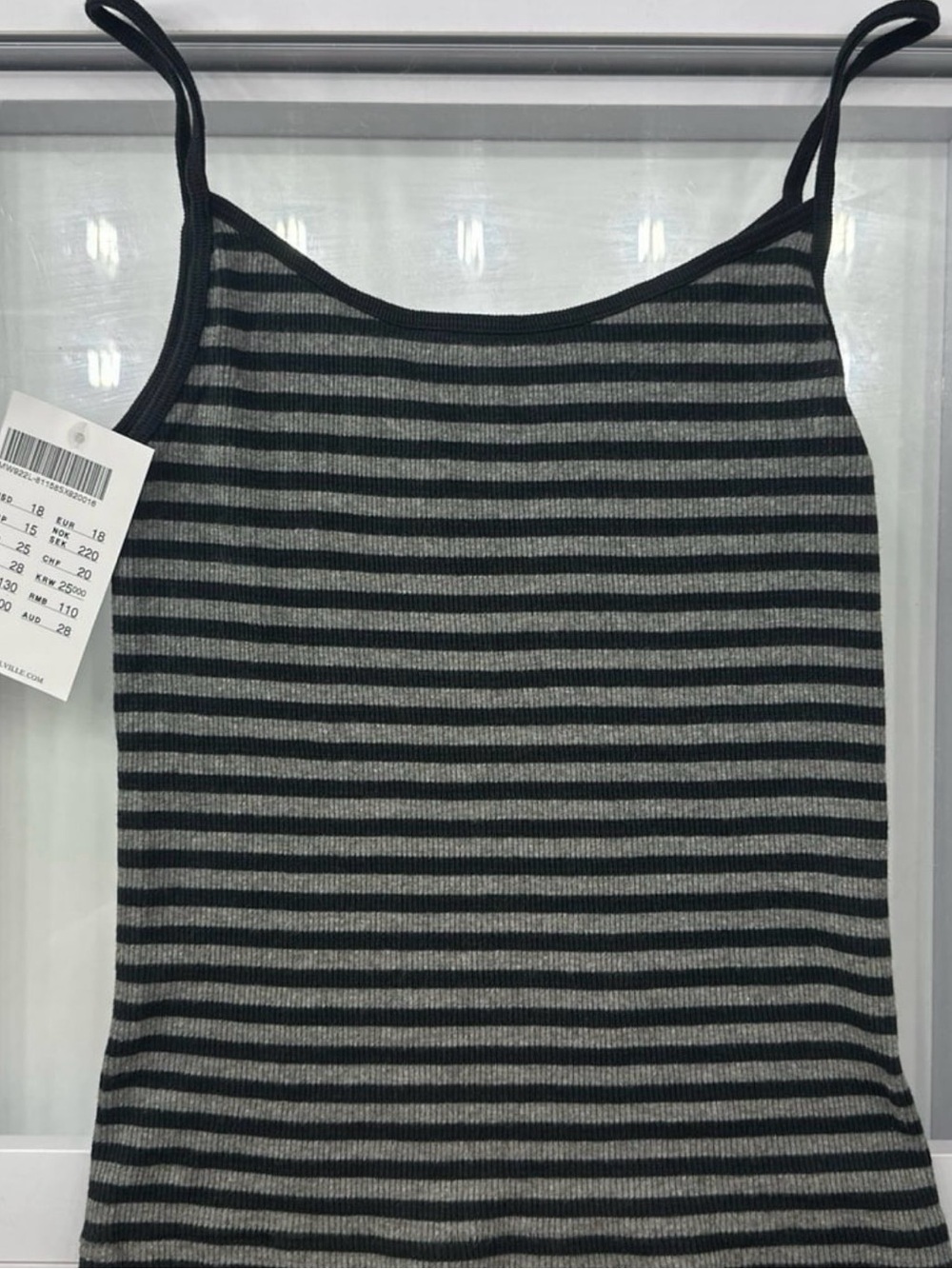 Brandy Millville Black And Grey Striped Tank (Ready To Ship)